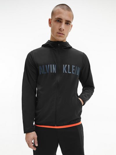 Calvin Klein Ruhák HU202324 | Calvin Klein Slim Stretch Logo Férfi Széldzseki Fekete
